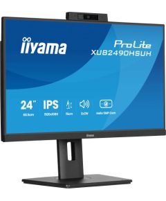 Iiyama ProLite XUB2490HSUH-B2 - 24 - black (matt), FullHD, IPS, webcam, microphone, USB hub, 100Hz panel