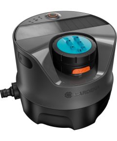 Gardena AquaPrecise above-ground irrigation system (grey/turquoise, with mounting plate and hose connection)