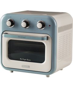 Ariete 3-in-1 Vintage Blue Air Fryer and Mini Oven (white/light blue, 1,350 watts, 16-liter cooking space, with viewing window)