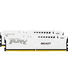 Kingston FURY DDR5 - 64GB - 6400 - CL - 32 (2x 32 GB) dual kit, RAM (white, KF564C32BWK2-64, FURY Beast, INTEL XMP)