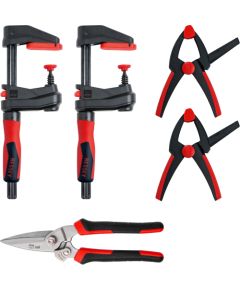 BESSEY clamp set DIY-SET1-A (5-piece, 4 clamps + tin snips)