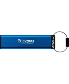 Kingston IronKey Keypad 200 256 GB USB stick (blue, USB-A 3.2 Gen 1)