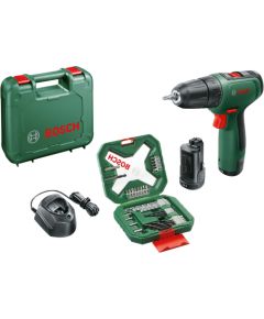 Bosch cordless drill driver EasyDrill 1200 + 34-piece bit and drill set (green/black, 2x Li-ion battery 1.5Ah, case)