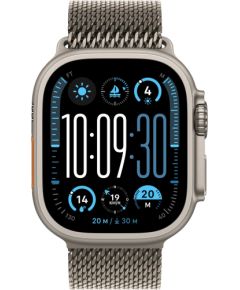 Apple Watch Ultra 2, Smartwatch (grey, 49 mm, Milanese strap titanium natural, titanium case, cellular)