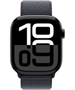Apple Watch Series 10, Smartwatch (black (glossy), aluminum, 46 mm, Sport Look Ink)