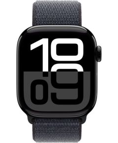 Apple Watch Series 10, Smartwatch (black (glossy), aluminum, 42 mm, Sport Loop ink)