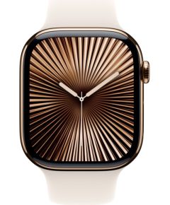 Apple Watch Series 10, Smartwatch (gold, titanium case, 46 mm, Polar Star S/M sport band, cellular)