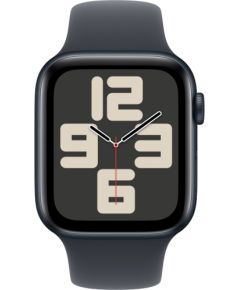 Apple Watch SE (black, aluminium, 44 mm, sports bracelet midnight S/M, cellular)