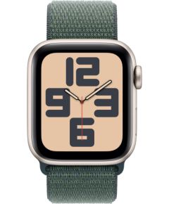 Apple Watch SE, Smartwatch (champagne, aluminum, 40 mm, Sport Loop Sea Green)