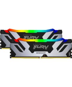 Kingston DDR5 - 96GB - 6400 - CL - 32 (2x 48 GB) Dual-Kit (silver/black, KF564C32RSAK2-96, Renegade RGB, INTEL XMP)