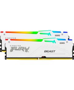 Kingston DDR5 - 32GB - 6000 - CL - 30 (2x 16 GB) Dual-Kit (white, KF560C30BWAK2-32, FURY Beast RGB, INTEL XMP)