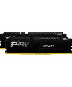 Kingston FURY DDR5 - 16GB -6000 - CL - 30 (2x 8 GB) dual kit, memory (black, KF560C30BBK2-16, Fury Beast, INTEL XMP)