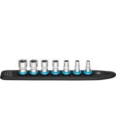 Hazet SmartRail 1/4 socket wrench 850A-SR/7, hexagon, 7-piece (black, SW 3/16 - 9/16, short)