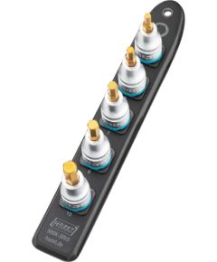 Hazet SmartRail 1/2 socket wrench set, hexagon socket, 5 pieces (black, 5mm - 10mm, short)