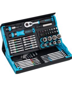 Hazet SmartCase socket and bit set 2200SC-32, 59 pieces (black/blue, 1/4, with reversible ratchet)