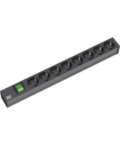Bachmann 19 IT PDU power strip Basic 8-way, 1U (black, 2 meters)