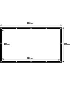 Maclean projection screen, 150", 330x187cm, 25mm 16:9 border, tension hooks, MC-167