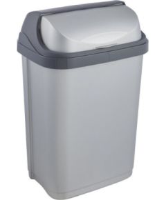 Keeeper Atkritumu spainis ar rotējošu vāku 10L Rasmus 25,5x19x39cm gaiša sudraba krāsā