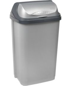 Keeeper Atkritumu spainis ar rotējošu vāku 50L Rasmus 39x29,5x67,5cm gaiša sudraba krāsā