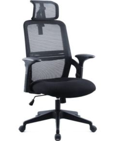 AMO-80 Czarny Ergonomiczny fotel biurowy na kółkach z regulacją