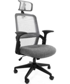 AMO-80 Szary Ergonomiczny fotel biurowy na kółkach z regulacją