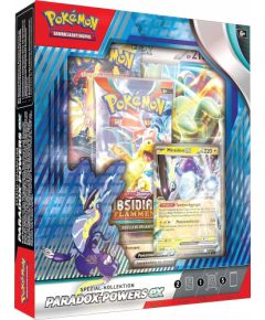Pokemon Pokémon-Sammelkartenspiel: Spezial-Kollektion Paradox-Powers-ex – (2 doppelseltene holografische Karten, 1 überdimensionale Karte & 5 Boosterpacks)