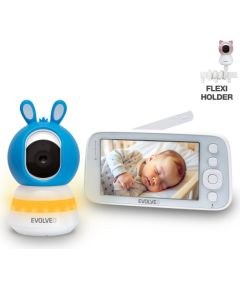 EVOLVEO Baby Monitor N5, Set videochůvičky s 360° dohledem, obousměrnou komunikací a ukolébavkami, modrá