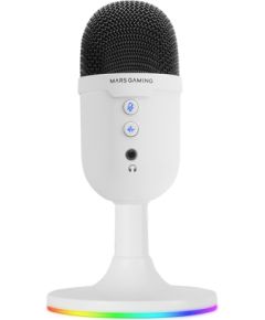Mars Gaming MMICCXW High Definition ENC Galda kardioīdais mikrofons USB / ARGB