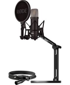Rode Microphones NT1 Signature +XLR cable+Desktop Studio Arm, microphone (black, bundle)