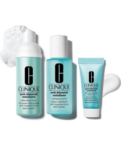 CLINIQUE SET (ANTI BLEMISH SOLUTION  60ML + ANTI BLEMISH SOLUTION CLEANSING FOAM 50ML + ANTI BLEMISH SOLUTION MOISTURIZNG FACIAL TREATMENT 15ML)