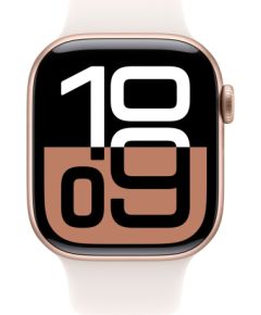 Apple Watch Series 10, Smartwatch (rose gold, Aluminum, 46 mm, Sport Band Pale Pink S/M)