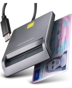 CARD READER FLAT SMARTCARD/ID/USB-C 1.3M CRE-SM3TC AXAGON