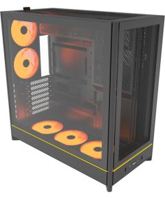 Montech HS01 PRO, tower case black, tempered glass