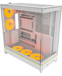 Montech HS02 PRO, tower case white, tempered glass x 2