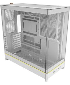 Montech HS02, tower case white, tempered glass x 2