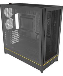 Montech HS01, tower case black, tempered glass