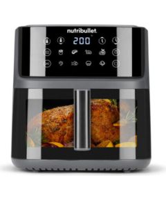Nutribullet CRISPLITE VISION air fryer (black/silver, 2,000 watts, 8-liter basket, with viewing window)
