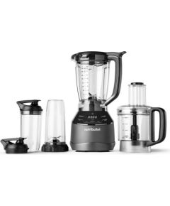 Nutribullet Triple Prep System Blender NBF580B (dark grey, 1,500 watts, 1.8 liters & food processor 1.6 liters)