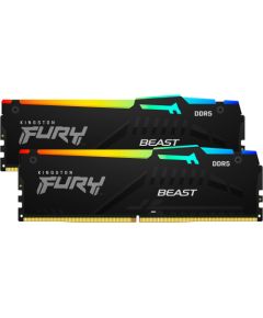 Kingston FURY DDR5 - 32GB - 6800 - CL - 34 (2x 16 GB) dual kit, RAM (black, KF568C34BBEAK2-32, FURY Beast RGB, INTEL XMP, AMD EXPO)
