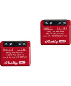 Shelly 1PM Mini Gen3 Set of 2 Controllers, WiFi/Bluetooth