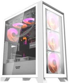 Datora korpuss Darkflash DRX70 GLASS + 4 RGB ventilatori (balts)