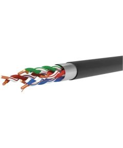 Emos Āra F/UTP CAT5E kabelis 24AWG, melns, Eca