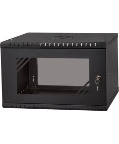 Komutācijas sienas skapis 19"- 6U - 450mm MELNS