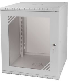 Komutācijas sienas skapis 19"- 12U - 600mm PELĒKS
