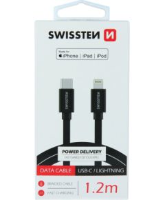 Swissten Textile USB-C - Lightning MFi Datu un uzlādes kabelis 1.2m