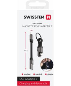 Swissten Magnetic Keychain USB-A - USB-C Vads 9.7cm