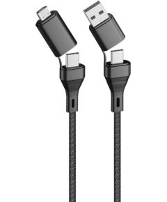 Forever CORE 4in1 USB + USB-C - USB-C + microUSB Kабель 1.2m