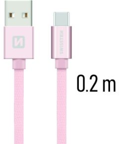 Swissten Textile Универсальный Quick Charge 3.1 USB-C USB Кабель данных 20 cм
