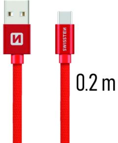 Swissten Textile Universāls Quick Charge 3.1 USB-C Datu un Uzlādes Kabelis 20 cm