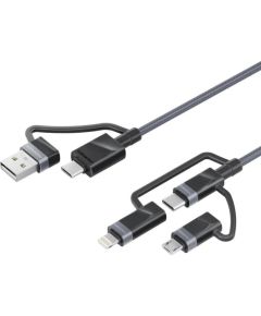 Promate PentaPower Universāls kabelis 6-in-1 USB-C(A) / micro / Lightning / 1,2m